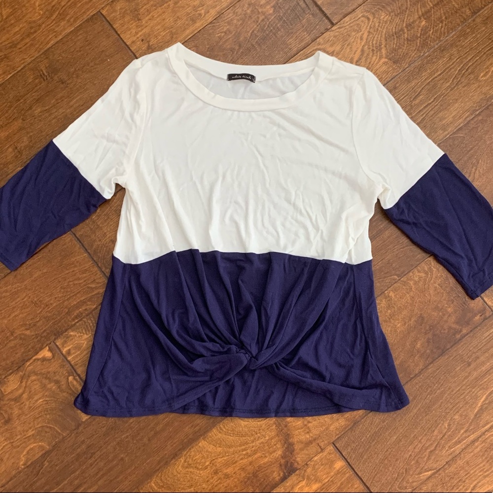 NWT: Boutique Top ( Navy / white color block)